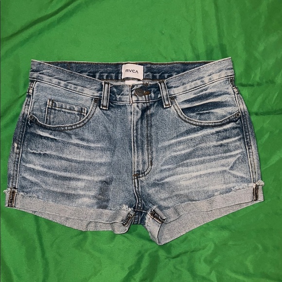 RVCA Denim Women's Faded Blue Jean Shorts size 26 - Picture 1 of 10